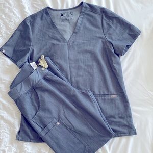 casma top and kade bottom in heather denim